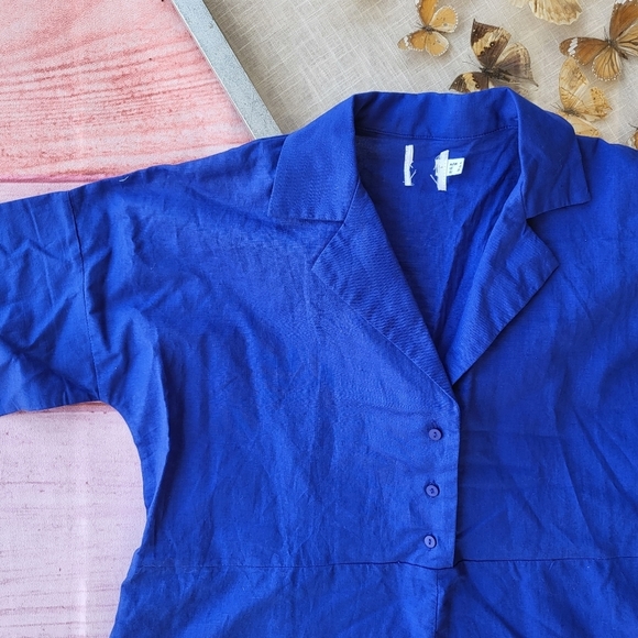 Princess Polly Blue Sinclair Button Front Pocket Oversized Romper Playsuit 0US - Picture 6 of 9